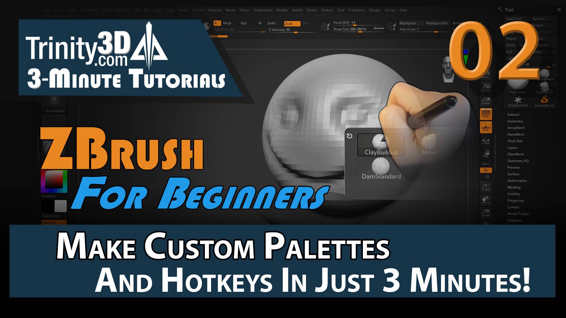 Load video: Make Custom Palettes in Maxon ZBrush with Trinity3D